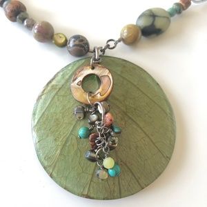 Silpada Kabkaban Leaf Pendant Reversible Necklace